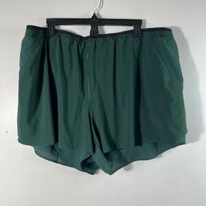 Womens Athleta Running Shorts Green 2X Polyester Spandex Lined
